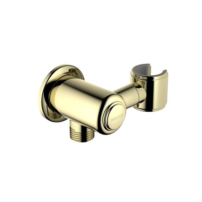 Шланговое подсоединение с держателем, Aquatek Классик, золото арт. AQ2462PG