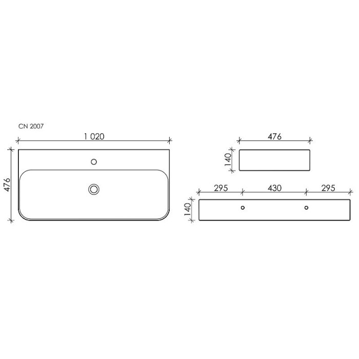 Подвесная раковина Ceramicanova Aura, белый арт. CN2007