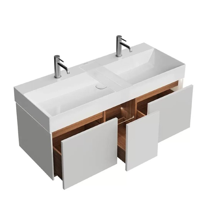 Тумба подвесная 120см, 3 ящика, Grande Kerama Marazzi, серый - GR.120.3\AGR.M