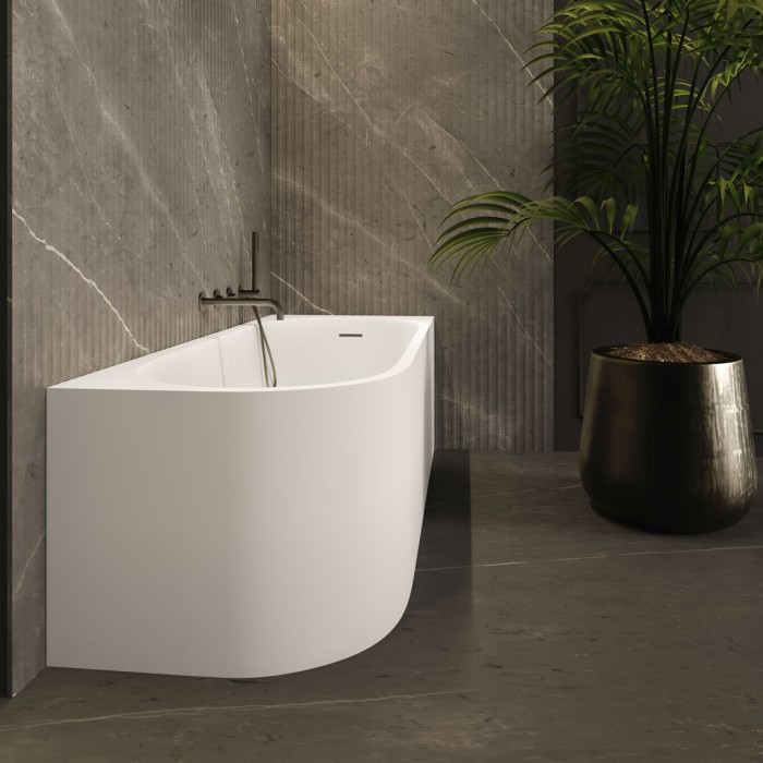 Ванна angolo угловая (правая) материал - Techfusion System, 170х70 см, Forma aquae Nuance, белый матовый арт. VSNA17070DXMT