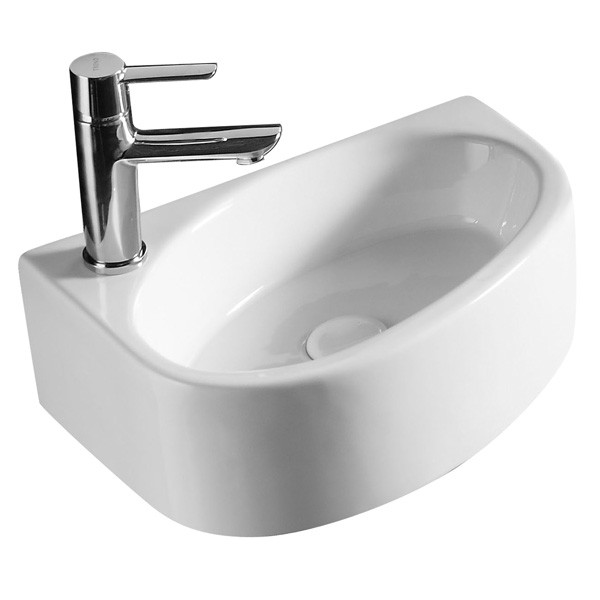 Раковина 42х29х14, подвесная левая, белая, Azario - AZ-4519A