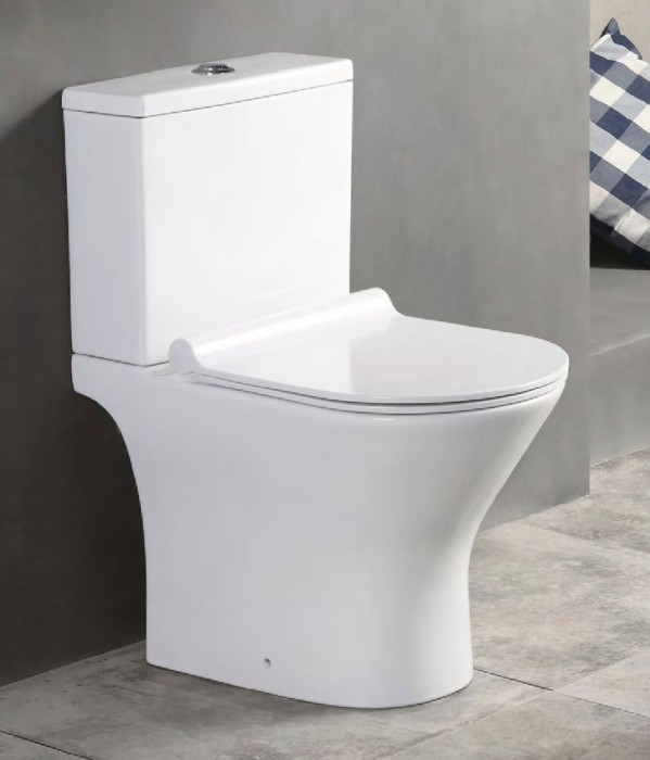 Унитаз-компакт 615х360х745 напольный, безободковый, с сиденьем микролифт, Azario Verde арт. AZ-2224