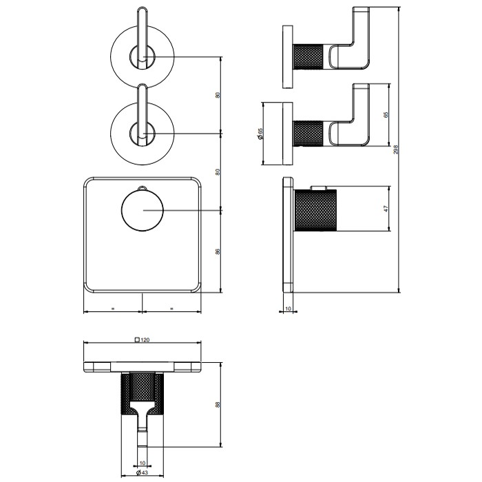 Встраиваемый термостатический смеситель на 2 источника, резьба 3/4", Gessi Inciso, хром арт. 58214#031