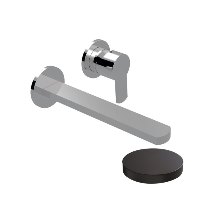 Внешняя часть для смесителя для раковины настенного монтажа, без донного клапана, излив 150 мм., Giulini Surf, черный матовый арт. 5820-15EPNO