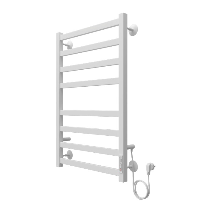 Полотенцесушитель электрический 500/800 квадрат, 8 секций, диммер справа, белый, Palermo Azario - AZ83858W