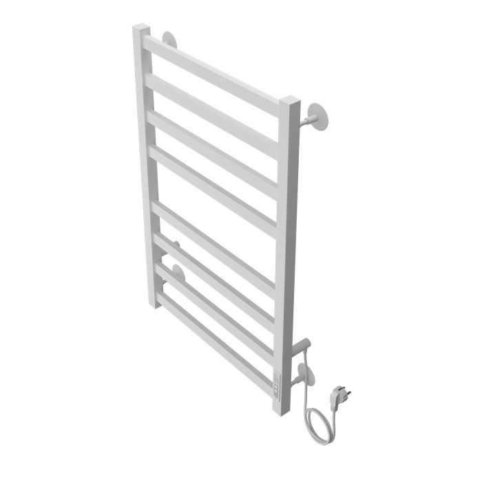 Полотенцесушитель электрический 500/800 квадрат, 8 секций, диммер справа, белый, Palermo Azario - AZ83858W