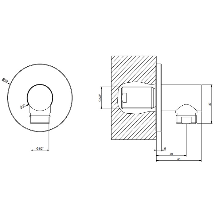 Вывод воды, Gessi Ingranaggio, хром арт. 63469#031