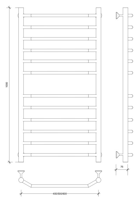 Полотенцесушитель водяной 100x60 Агата 4 (хром) Secado арт. 4603777444433
