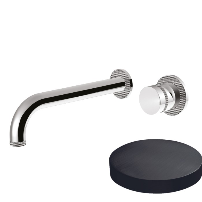 Смеситель встраиваемый для раковины, без донного клапана, Giulini My ring deluxe, черный хром матовый арт. MR0025DLCRNS