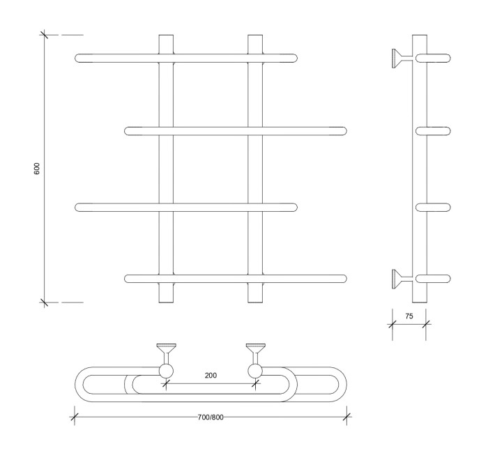 Полотенцесушитель водяной 60x20x80 Венеция 4 (хром) Secado арт. 4603777446482
