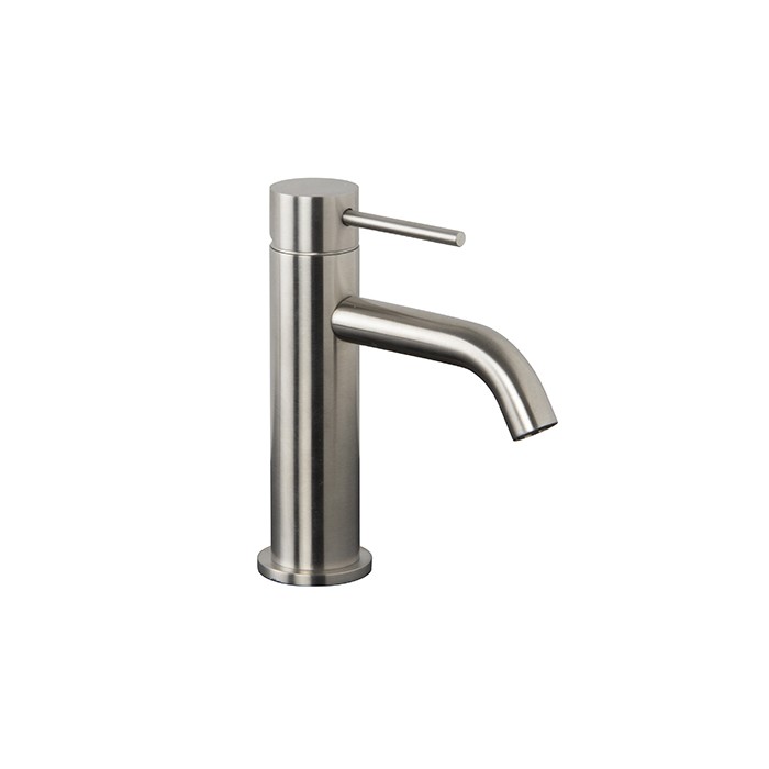 Fima Carlo Frattini Смеситель для раковины, на 1 отверстие, с донным клапаном click-clack, Spillo Steel, F3071INOX цвет: сталь