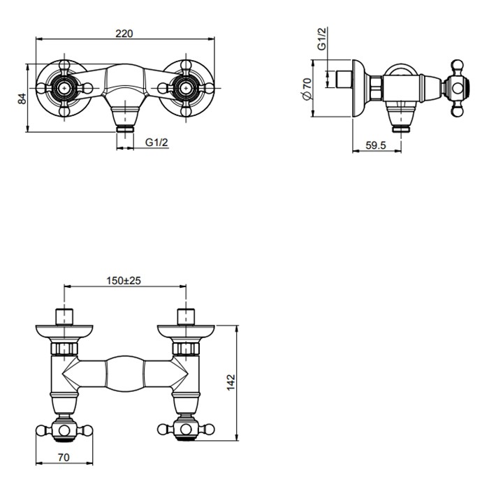 Fima Carlo Frattini Смеситель для душа, настенный, Elizabeth, F5085/1OR цвет: золото