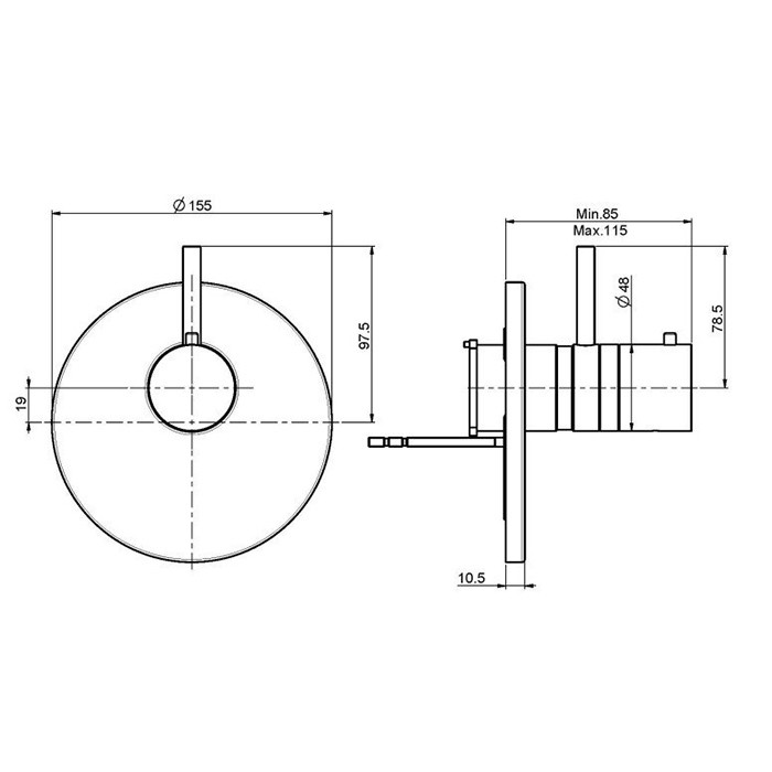 Fima Carlo Frattini Смеситель для душа встроенный, термостатический, Fimatherm, F4039X1OR цвет: золото