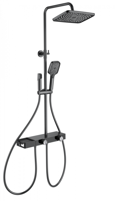 Душевая система с техническим душем, Wonzon &amp; Woghand, WW-B4161-BGG цвет: графит