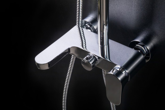 Стойка для душа со смесителем gunmetall, Boheme Spectre - 458-GM