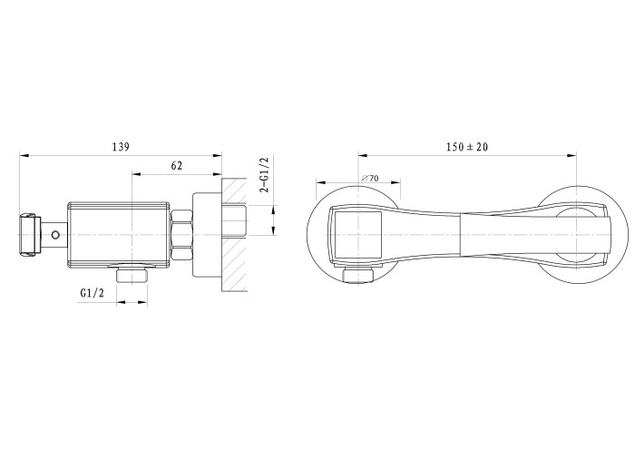 Смеситель для душа, Wonzon & Woghand Triumph, WW-564101-CR цвет: хром