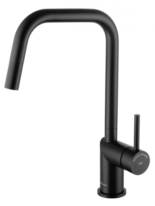 Смеситель для кухни с выдвижным изливом, Wonzon &amp; Woghand, WW-6018-MB цвет: черный
