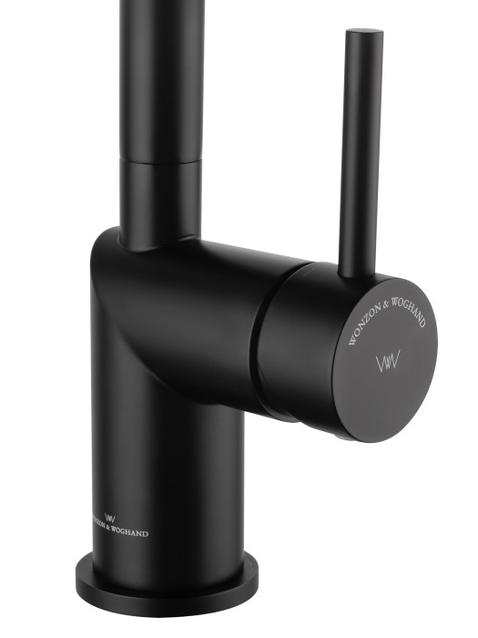 Смеситель для кухни с выдвижным изливом, Wonzon & Woghand, WW-6018-MB цвет: черный