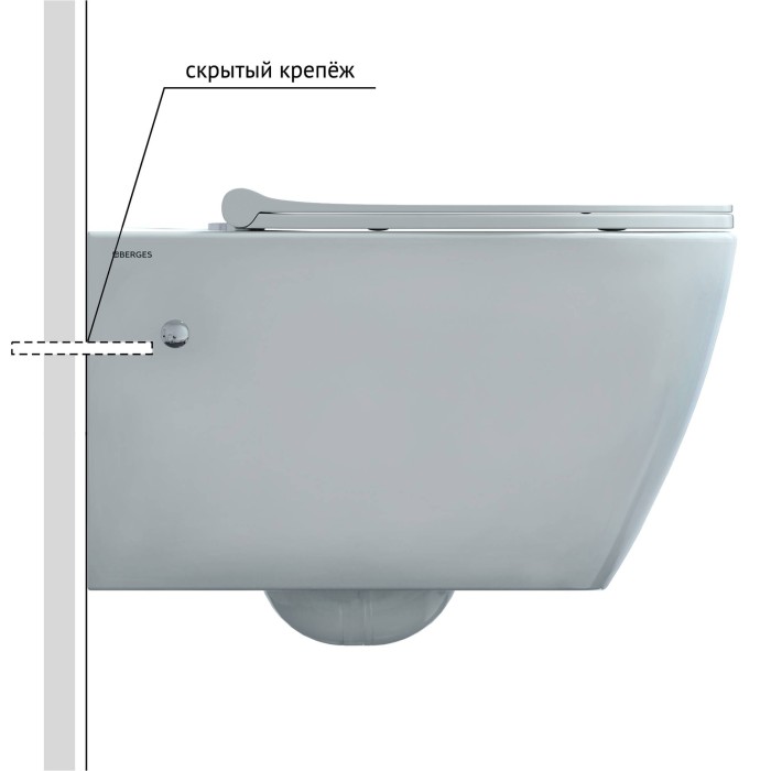 Унитаз BERGES MASCON, сиденье дюропласт Toma Slim SO, арт. 082128