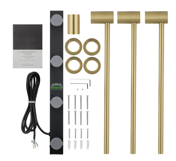 Полотенцесушитель электрический встраиваемый, Wonzon & Woghand Hamburg, WW-AL313-BG цвет: золото