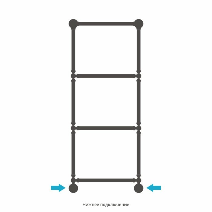 Сунержа Водяной полотенцесушитель 1260x500, Ренессанс, 15-0281-1250 цвет: тёмный титан муар