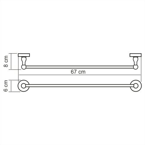 Держатель полотенец одинарный WasserKRAFT Diemel K-2200 арт. K-2230