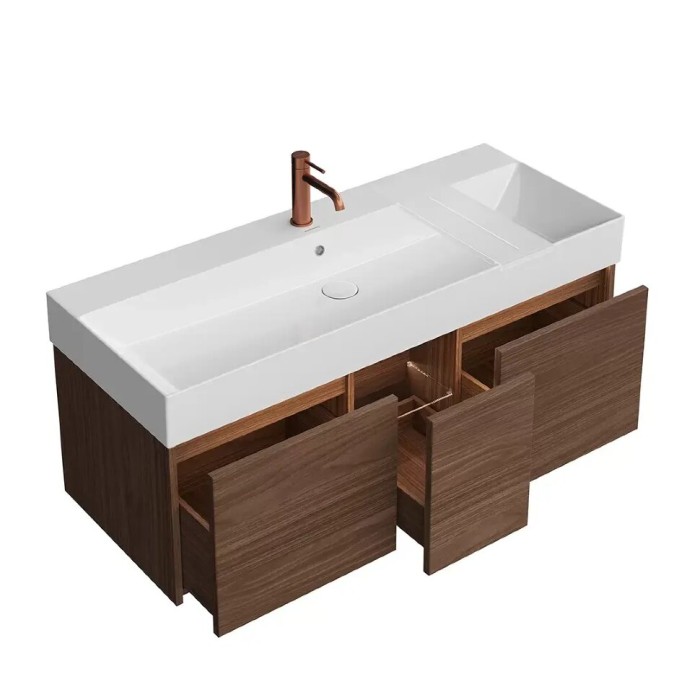 Тумба подвесная 120см, 3 ящика, Grande Kerama Marazzi, коричневый - GR.120.3\SNUT