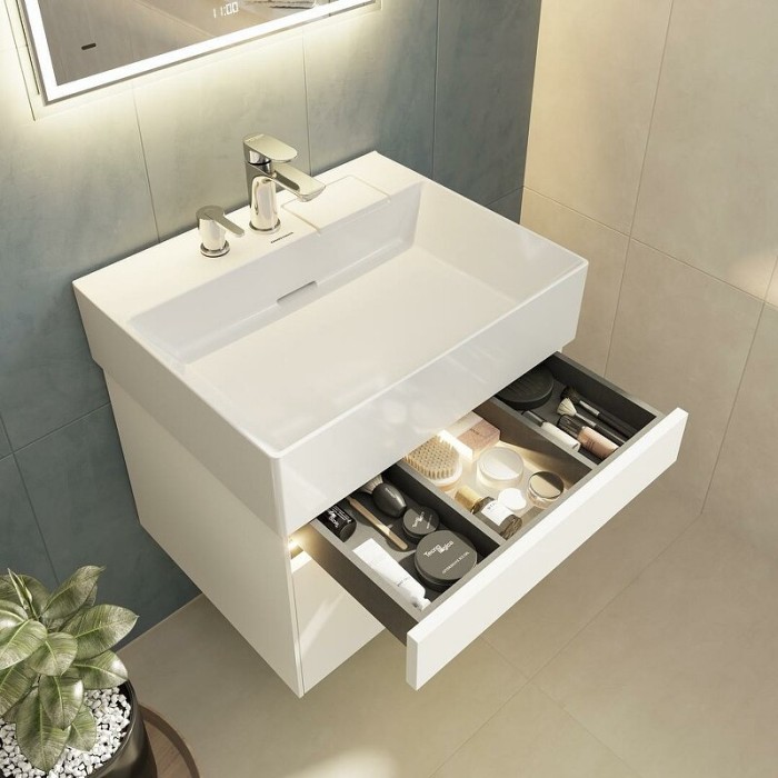 Тумба под раковину 60см подвесная, Kerama Marazzi, белый - LO.60.2\WHT