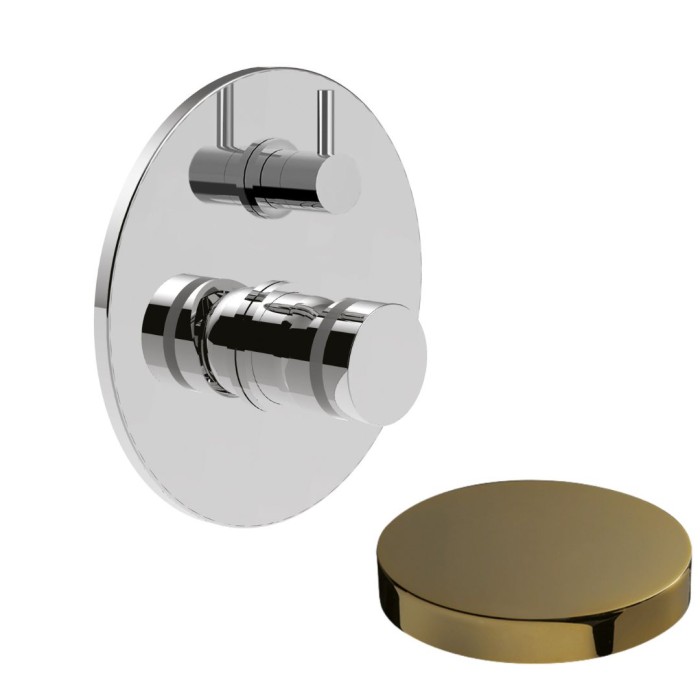 Встраиваемый смеситель для душа на 3 режима, поворотный переключатель, Giulini My ring, золото арт. MR0064-3EPO