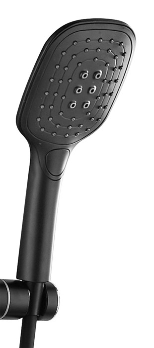 Душевая система с поворотным изливом, керамический картридж, черный, Azario Galaxy арт. AZ-801-2B