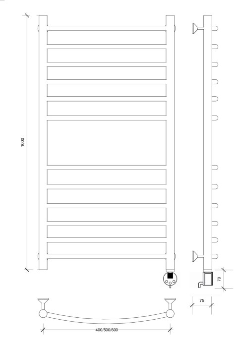 Полотенцесушитель электрический 60x60 Милан 5 Secado арт. 4673739238899