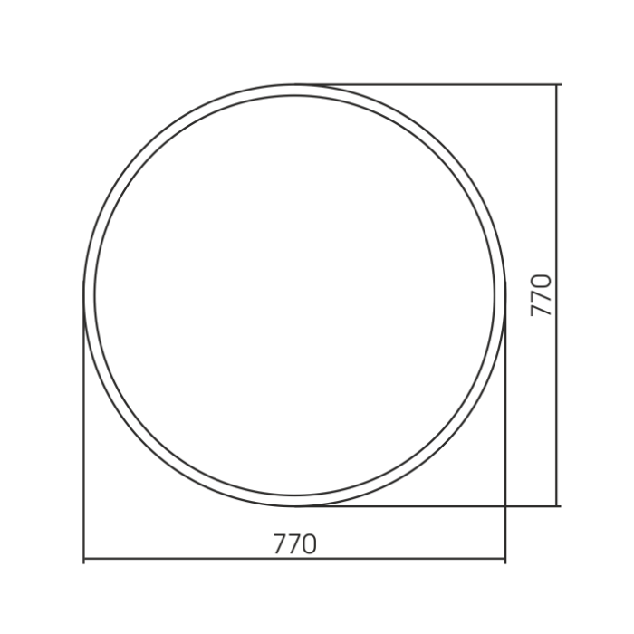 Зеркало D770 без подсветки, черное, Azario Ренуар - ФР-00002443