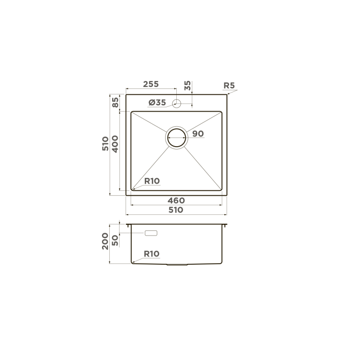 Кухонная мойка Omoikiri Akisame 51-IN нерж. сталь, цвет нержавеющая сталь арт. 4973438
