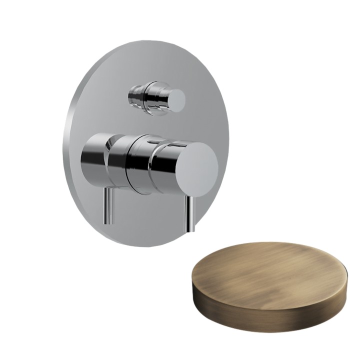 Смеситель для душа встраиваемый, на 2 режима, с кнопкой-переключателем, Giulini My future, бронза матовая арт. 5963BROP