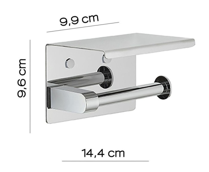 Бумагодержатель с плоской крышкой - площадкой под телефон Gedy, 2839(13) цвет: хром