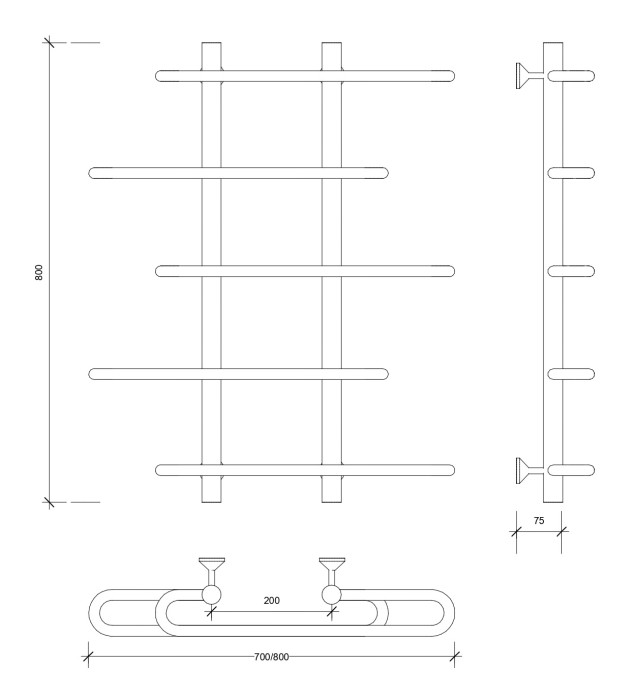 Полотенцесушитель водяной 80x20x70 Венеция 4 (хром) Secado арт. 4603777446499