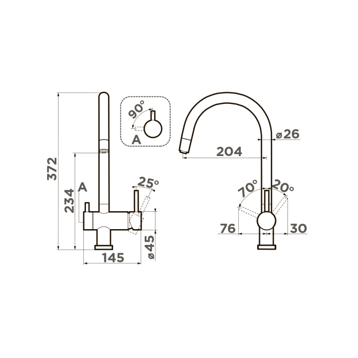 Смеситель для кухни Omoikiri Yamada-BL латунь, цвет черный арт. 4994226