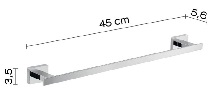 Полотенцедержатель, длина 45 см Atena Gedy, 4421/45(13) цвет: хром