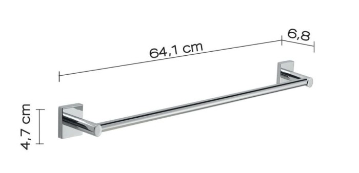 Полотенцедержатель, длина 64.1 см Fuji Gedy, FJ21/60(13) цвет: хром