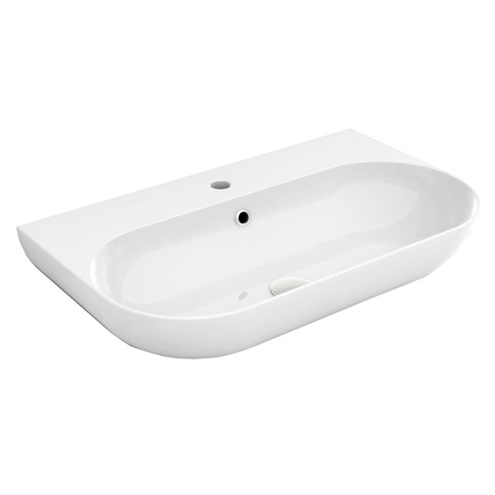 Раковина подвесная 70x41см с отверстием под смеситель, Olympia ceramica Milady, белый глянцевый арт. MIL4370101