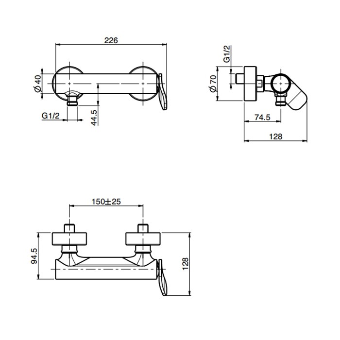 Fima Carlo Frattini Смеситель для душа, настенный, Flo, F3805/1CR цвет: хром