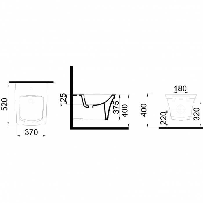 Подвесное биде с узором chrome, Boheme Hermitage - 953-CR