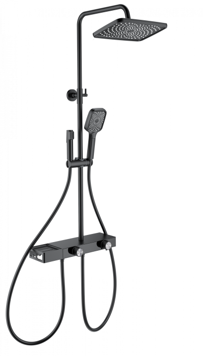 Душевая система с техническим душем, Wonzon &amp; Woghand, WW-B4161-MB цвет: черный