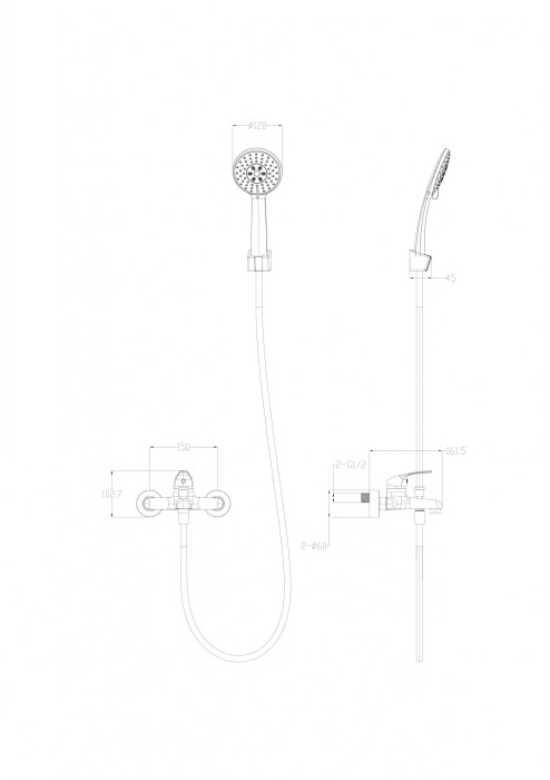 Смеситель для ванны с душем, Wonzon & Woghand, WW-4530-BG цвет: золото