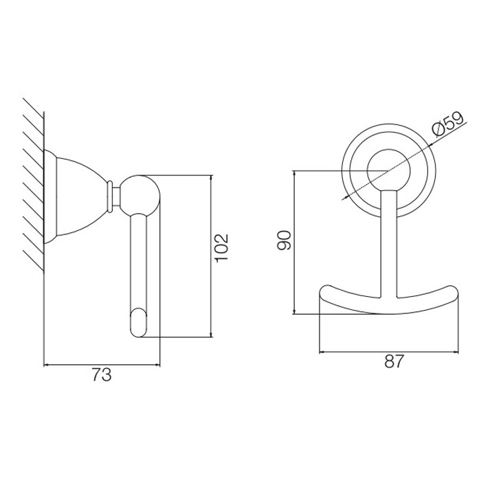 Fima Carlo Frattini Крючок двойной, подвесной, Style, F6044/2CR цвет: хром