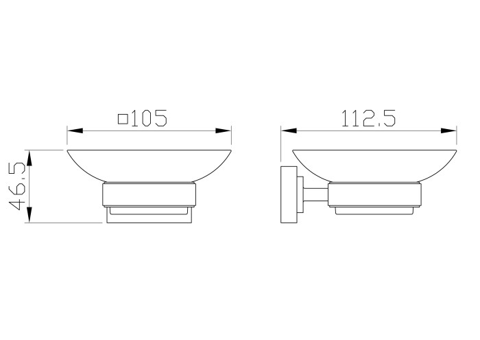 Мыльница с держателем, Wonzon & Woghand Flat, WW-9722 цвет: хром