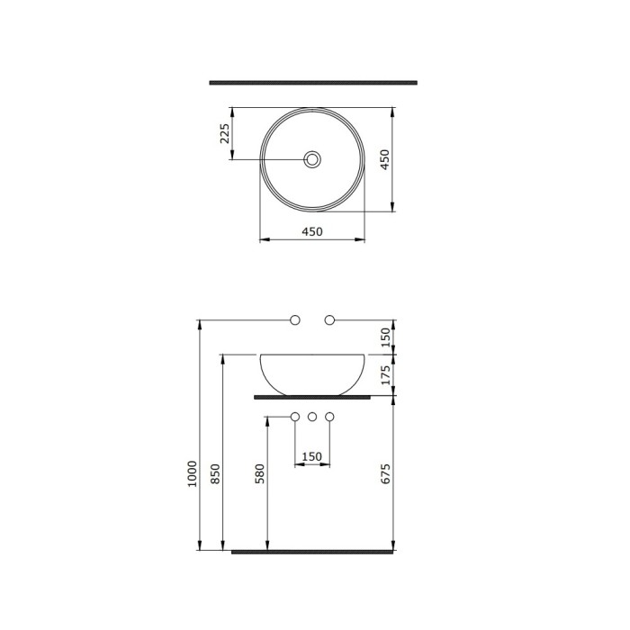 Раковина, круглая, 45x45 BERGES Mascon арт. 181072