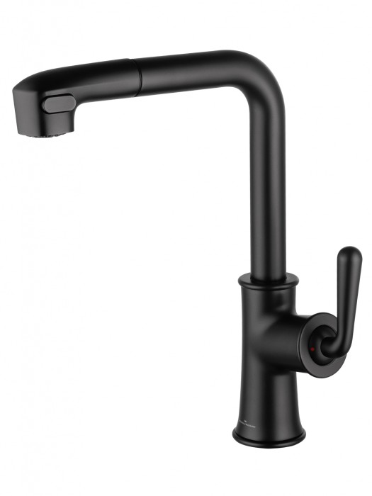 Смеситель для кухни с выдвижным изливом, Wonzon &amp; Woghand, WW-88439008A-MB цвет: черный