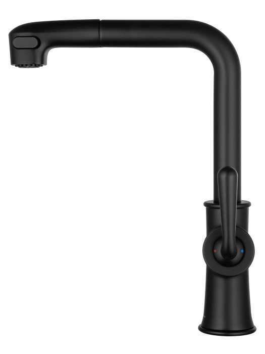 Смеситель для кухни с выдвижным изливом, Wonzon & Woghand, WW-88439008A-MB цвет: черный