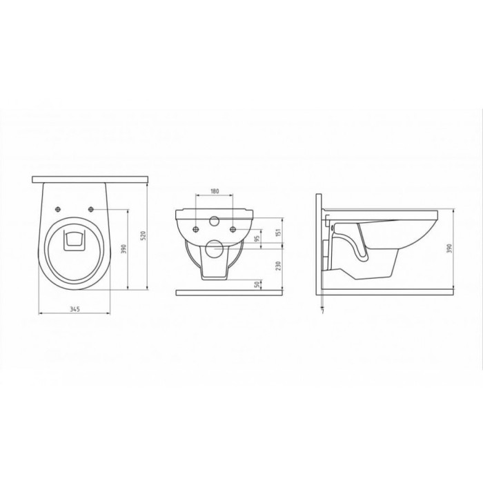 Унитаз BERGES GAMMA, сиденье дюропласт Gamma SO, арт. 081105